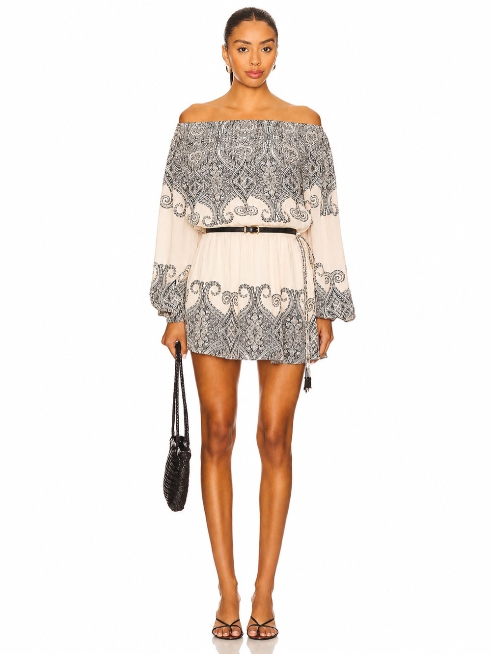 HEMANT & NANDITA Off-Shoulder Printed Mini Dress NWT Medium